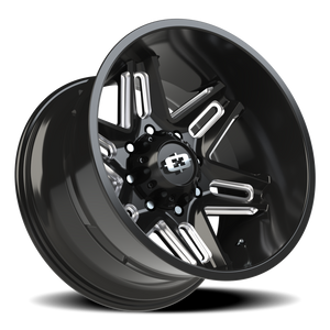 Vision Wheel 363 Gloss Black Milled Spoke 20x12 -51 8x180mm 124.2mm - Wheelwiz