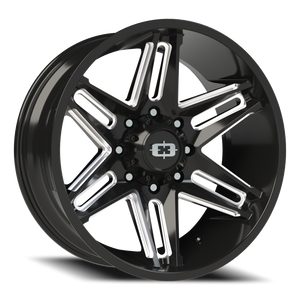 Vision Wheel 363 Gloss Black Milled Spoke 22x10 -19 8x180mm 124.2mm - Wheelwiz