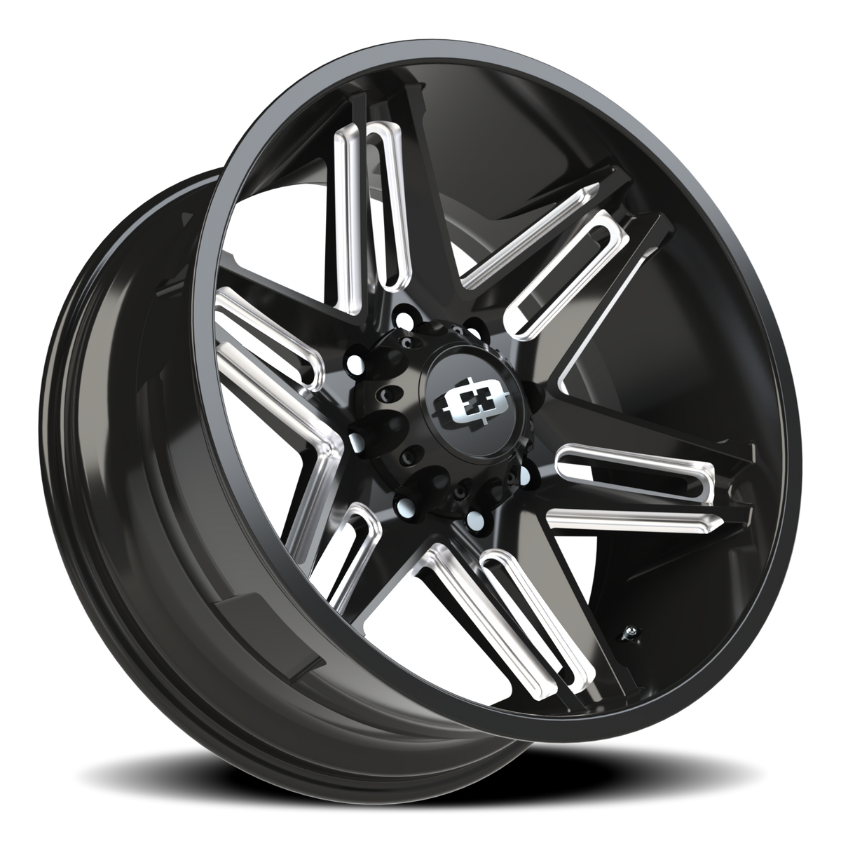 Vision Wheel 363 Gloss Black Milled Spoke 22x10 -19 8x180mm 124.2mm - Wheelwiz