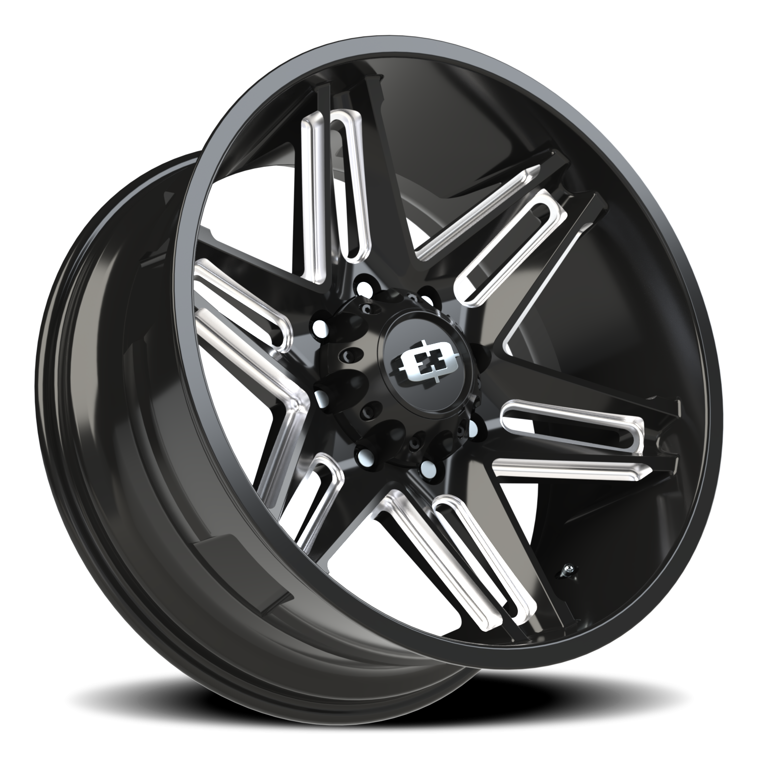 Vision Wheel 363 Gloss Black Milled Spoke 22x10 -19 8x180mm 124.2mm - Wheelwiz
