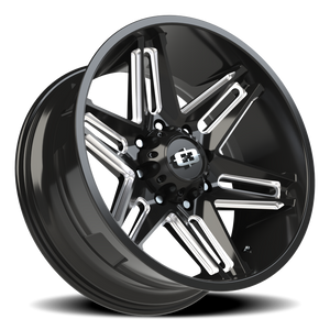 Vision Wheel 363 Gloss Black Milled Spoke 22x10 -19 8x180mm 124.2mm - Wheelwiz