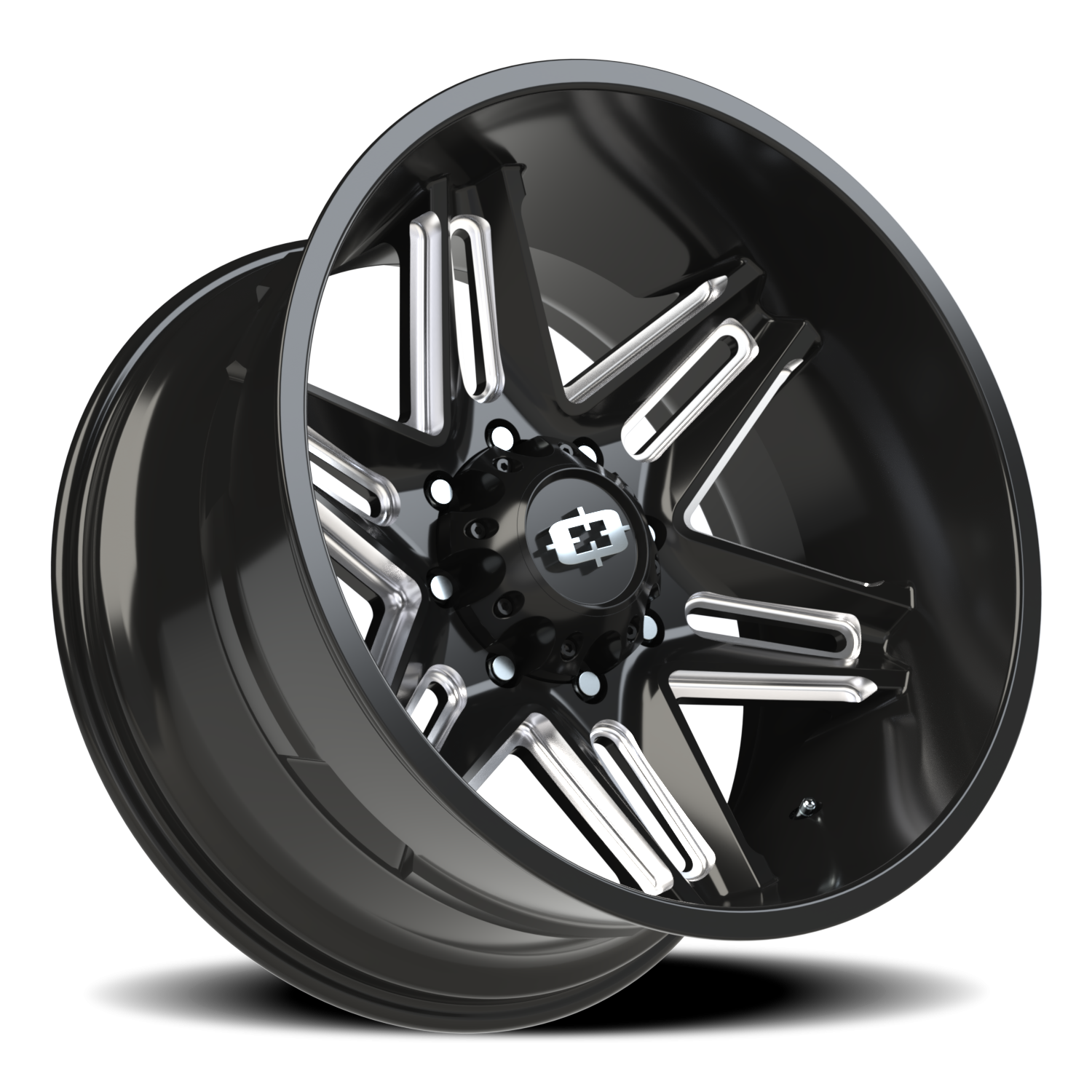 Vision Wheel 363 Gloss Black Milled Spoke 22x12 -51 8x170mm 125.2mm - Wheelwiz