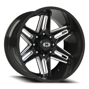 Vision Wheel 363 Gloss Black Milled Spoke 22x12 -51 8x165.1mm 125.2mm - Wheelwiz