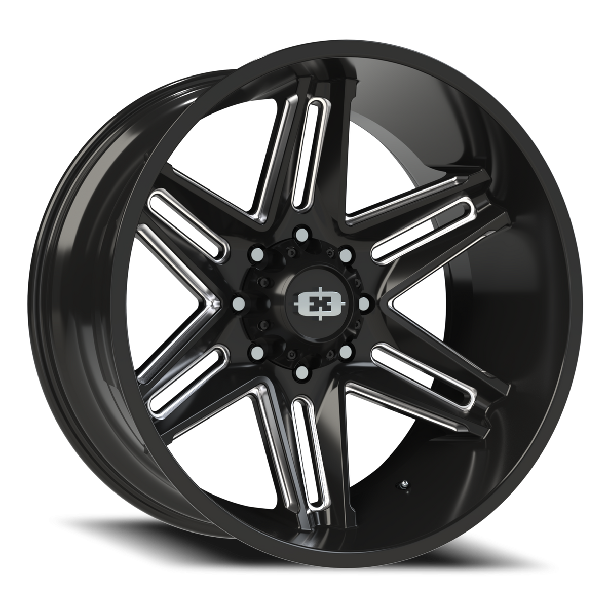Vision Wheel 363 Gloss Black Milled Spoke 24x12 -51 8x165.1mm 125.2mm - Wheelwiz