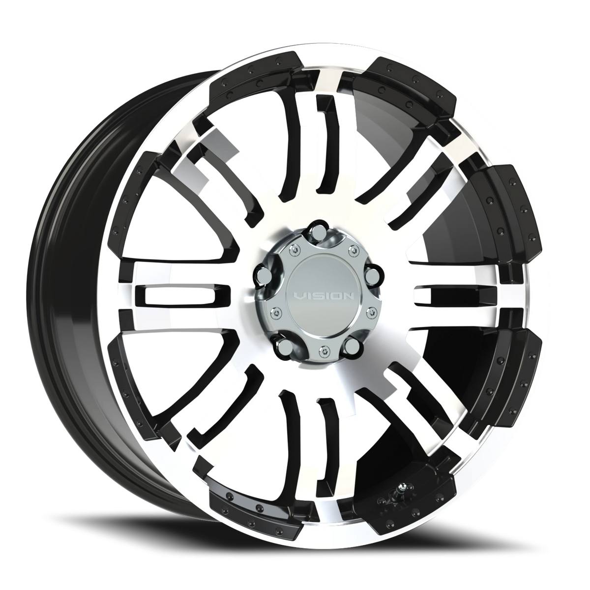 Vision Wheel 375 Gloss Black Machined Face 20x9 +35 5x150mm 110.2mm - Wheelwiz