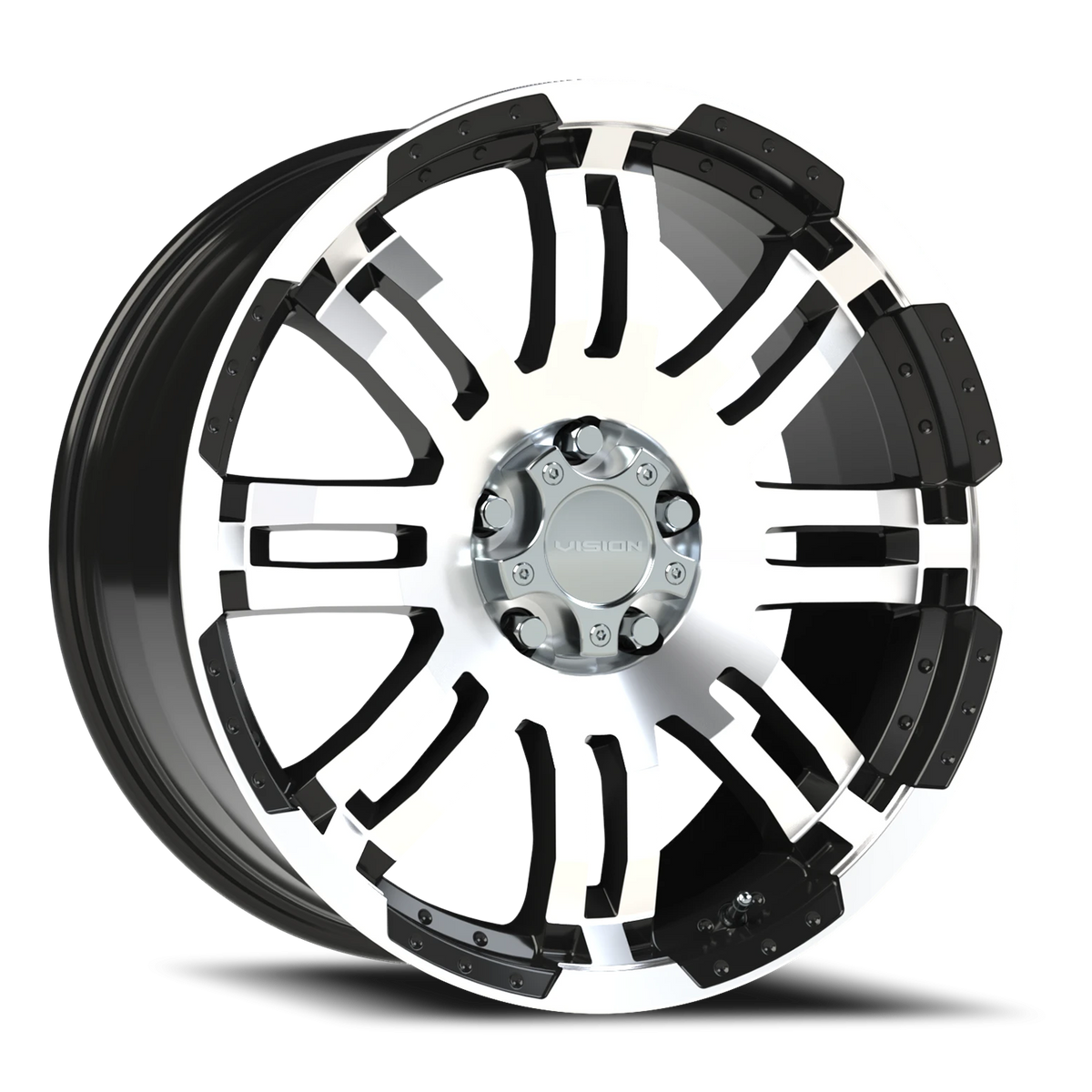 Vision Wheel 375 Gloss Black Machined Face 20x9 +10 5x127mm 78.1mm - Wheelwiz