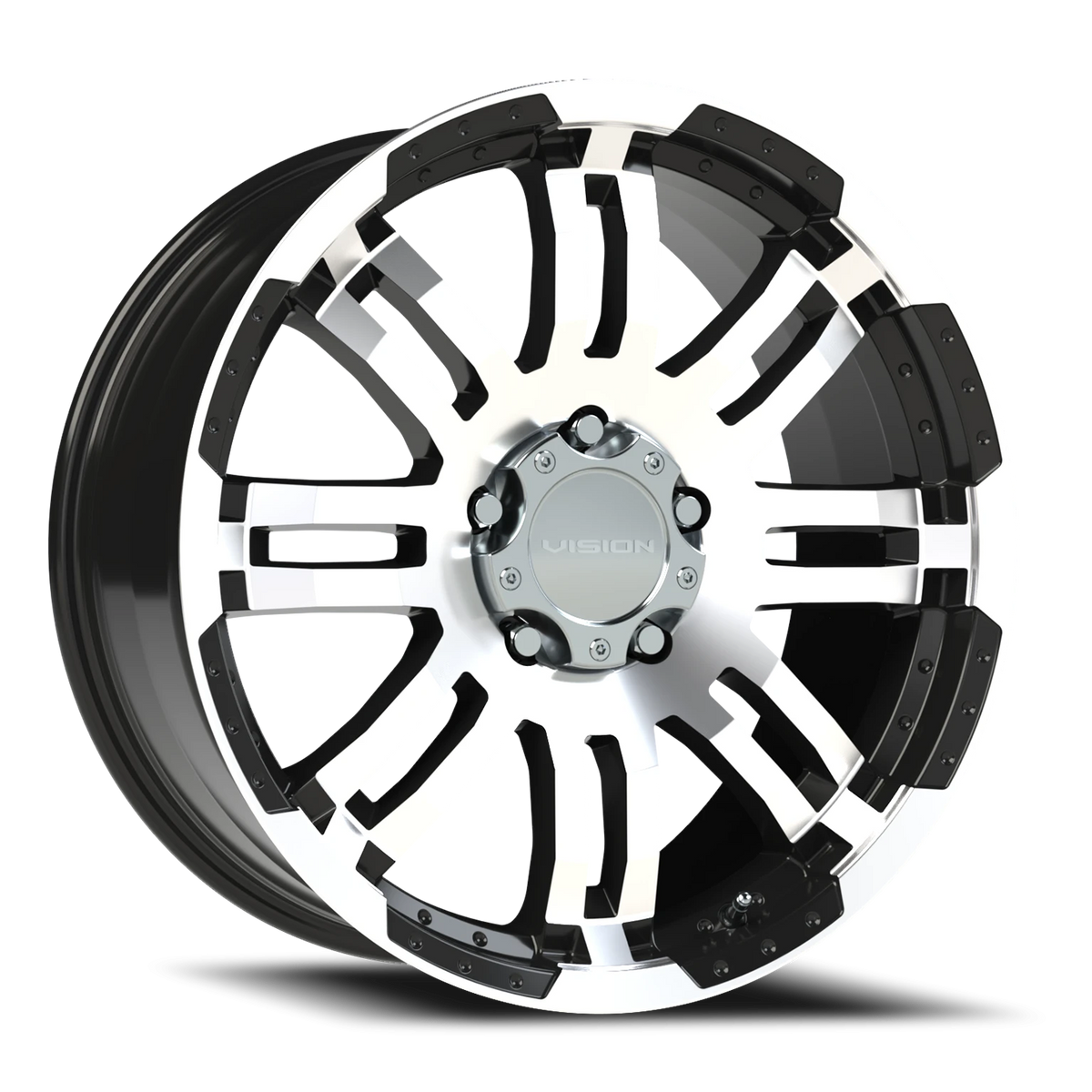 Vision Wheel 375 Gloss Black Machined Face 20x9 +18 5x139.7mm 108mm - Wheelwiz
