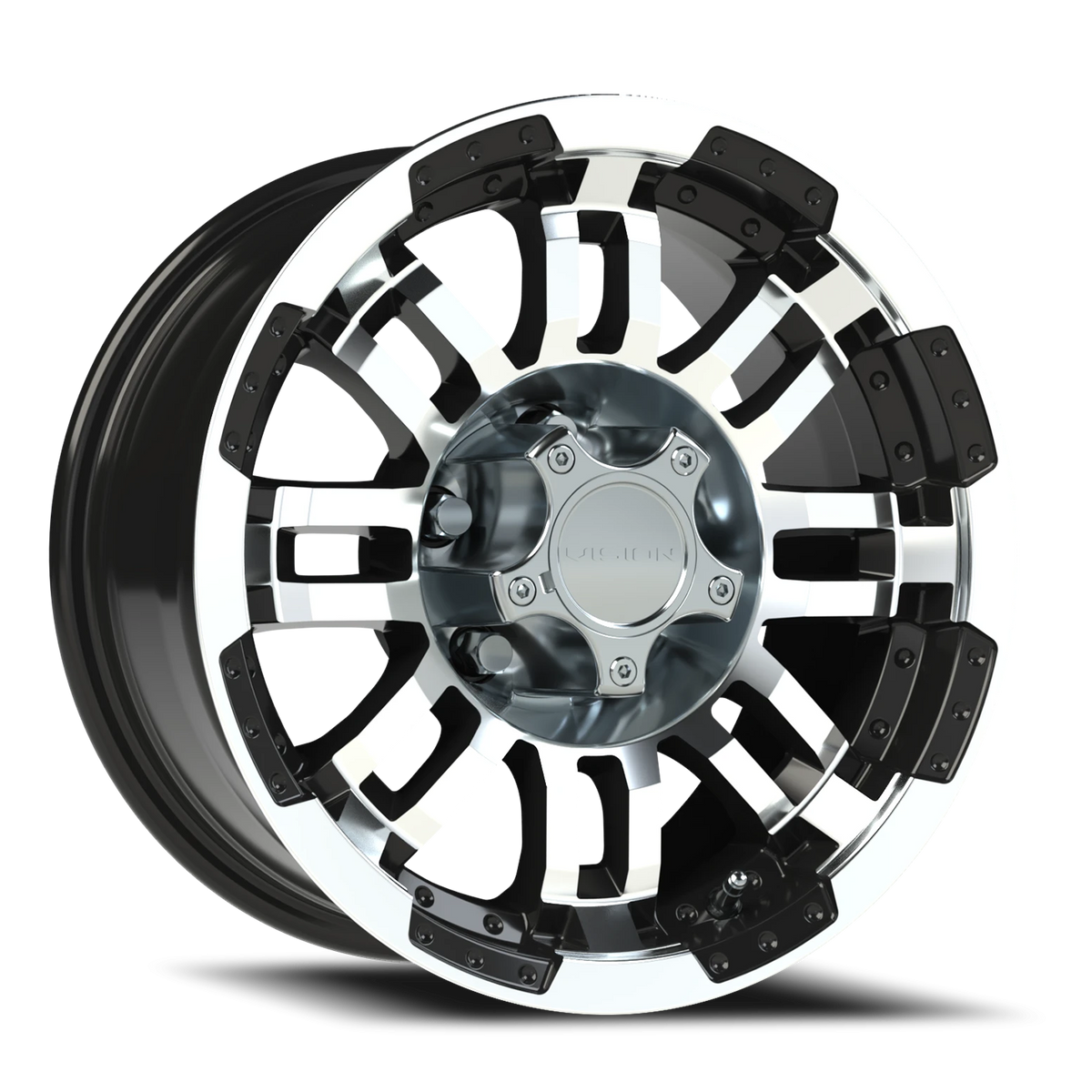 Vision Wheel 375 Gloss Black Machined Face 15x7.5 -12 5x114.3mm 83mm - Wheelwiz