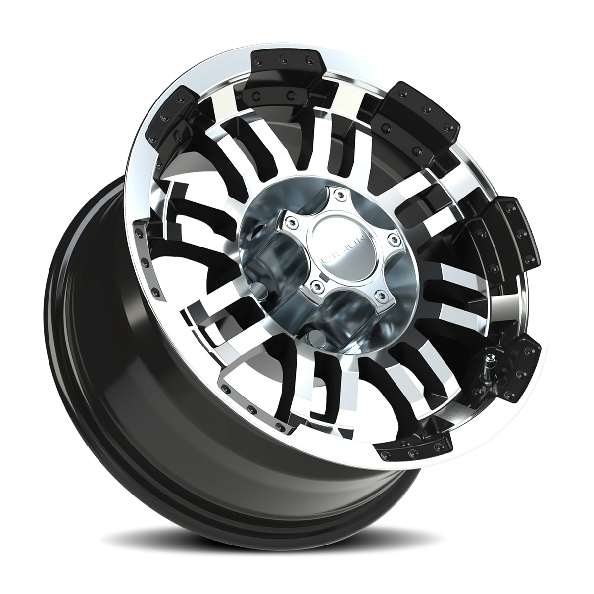 Vision Wheel 375 Gloss Black Machined Face 15x7.5 -12 5x114.3mm 83mm - Wheelwiz