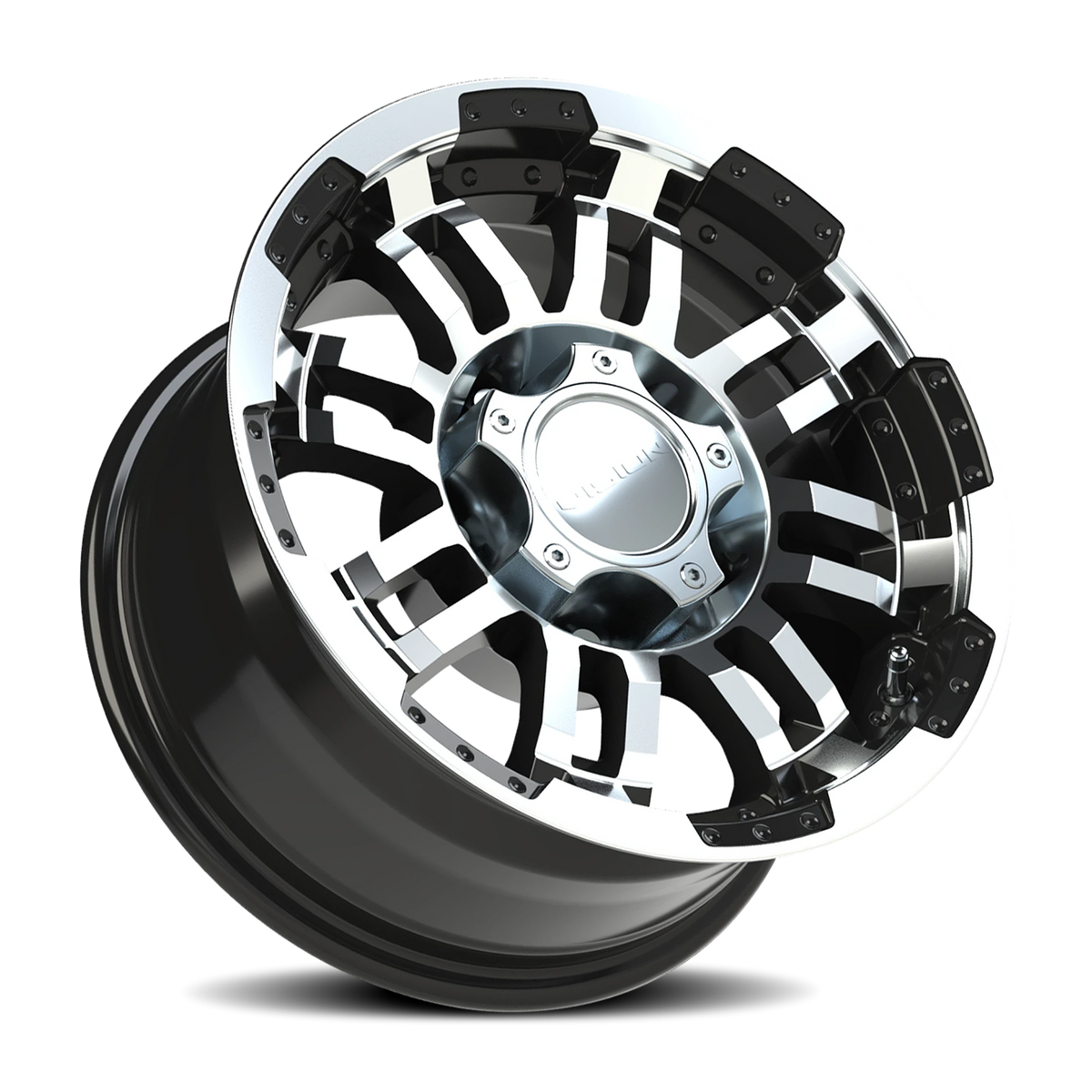 Vision Wheel 375 Gloss Black Machined Face 15x7.5 -12 5x139.7mm 110mm - Wheelwiz