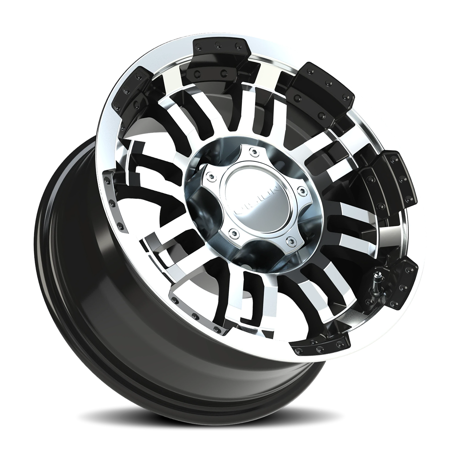 Vision Wheel 375 Gloss Black Machined Face 15x7.5 -12 5x139.7mm 110mm - Wheelwiz