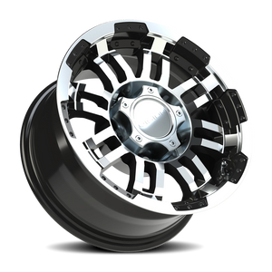 Vision Wheel 375 Gloss Black Machined Face 15x7.5 -12 5x139.7mm 110mm - Wheelwiz
