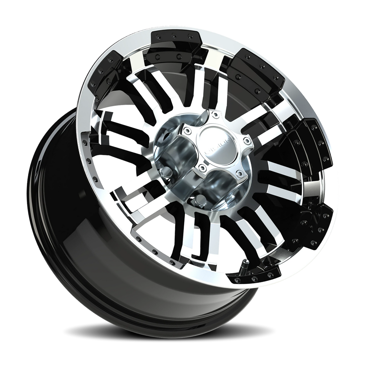 Vision Wheel 375 Gloss Black Machined Face 16x8 0 5x127mm 78.1mm - Wheelwiz