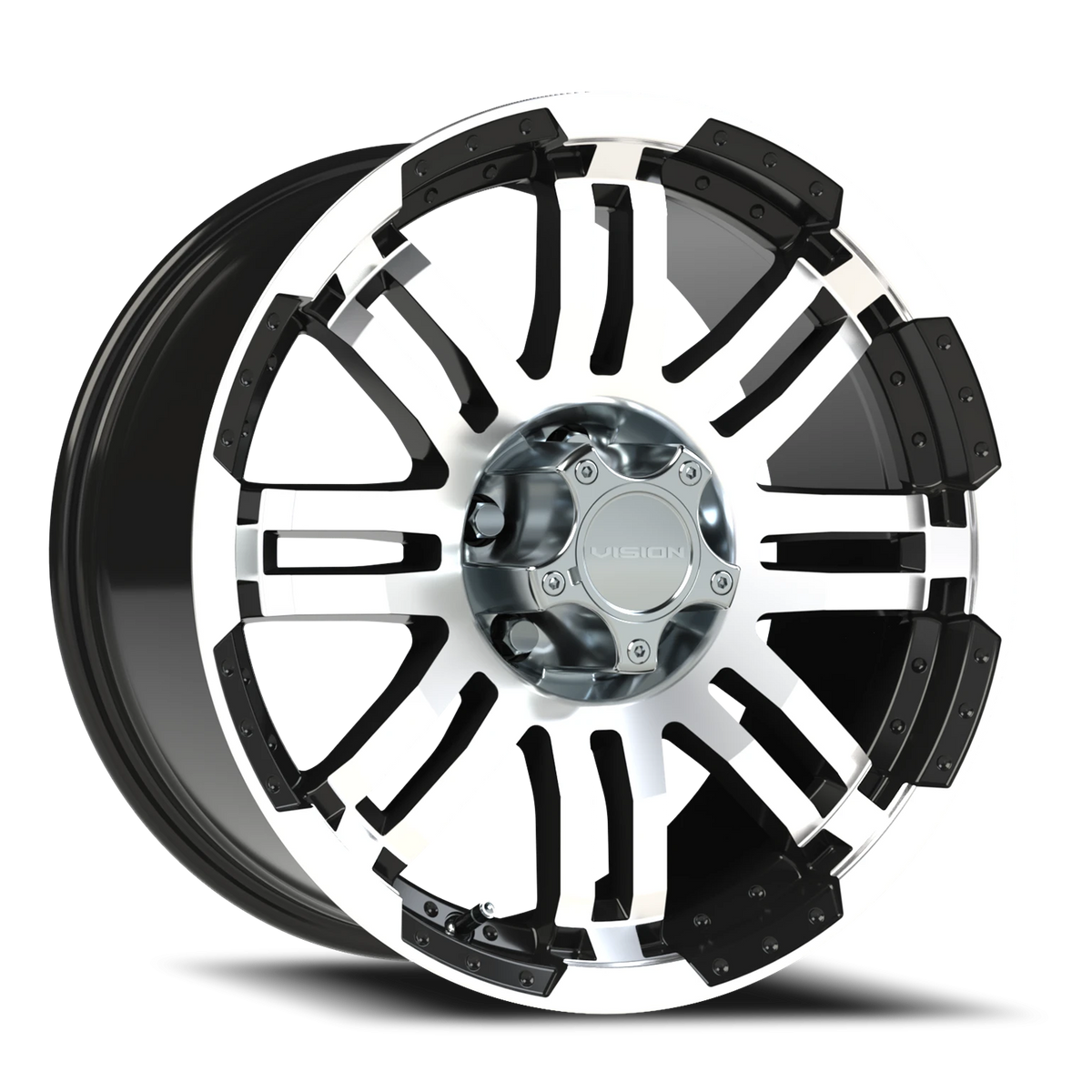 Vision Wheel 375 Gloss Black Machined Face 18x9 +18 5x114.3mm 83mm - Wheelwiz