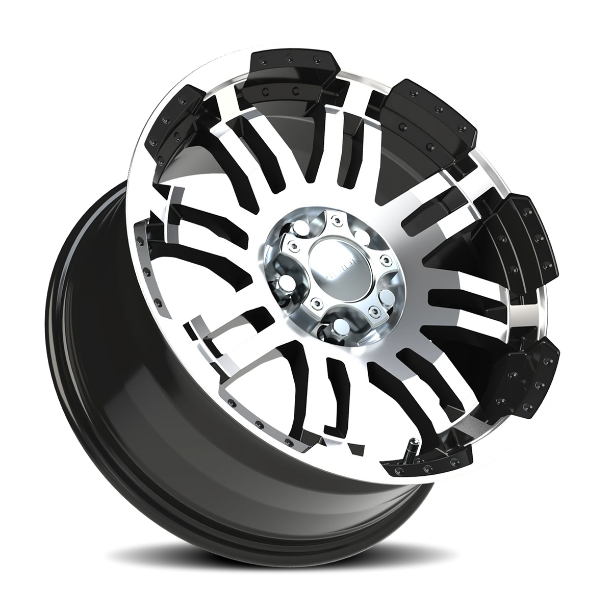 Vision Wheel 375 Gloss Black Machined Face 17x8.5 +18 5x114.3mm 83mm - Wheelwiz