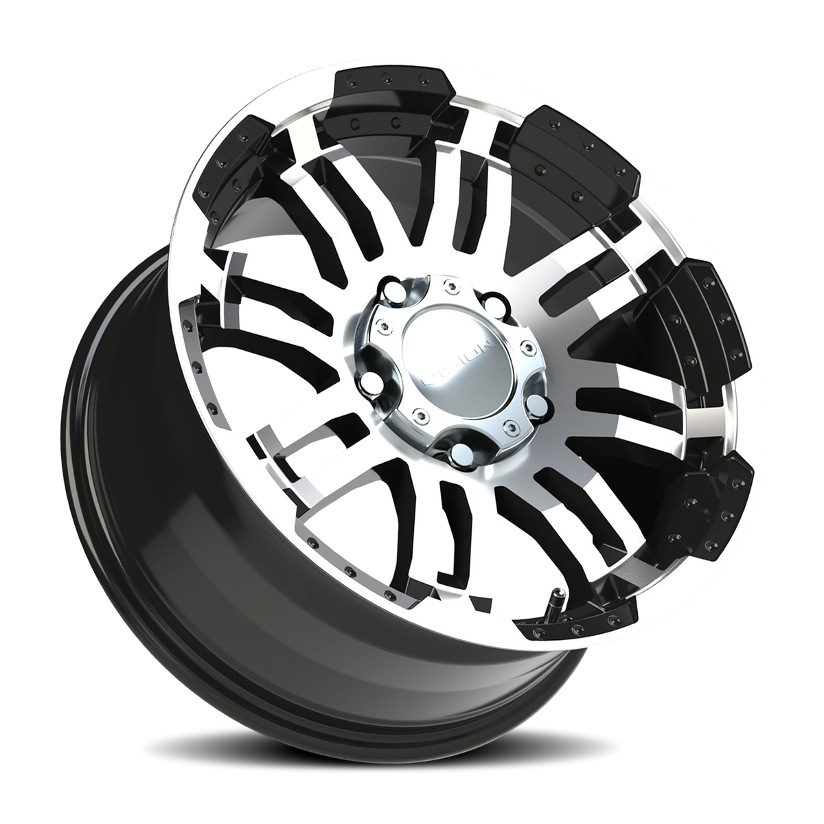 Vision Wheel 375 Gloss Black Machined Face 17x8.5 +18 5x139.7mm 108mm - Wheelwiz
