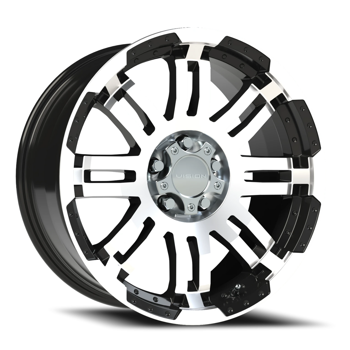 Vision Wheel 375 Gloss Black Machined Face 18x8.5 +18 5x114.3mm 83mm - Wheelwiz
