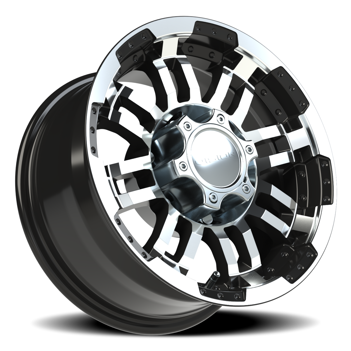 Vision Wheel 375 Gloss Black Machined Face 15x7.5 -12 6x139.7mm 110mm - Wheelwiz