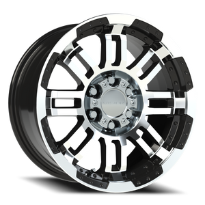Vision Wheel 375 Gloss Black Machined Face 16x8 +12 6x114.3mm 71.5mm - Wheelwiz