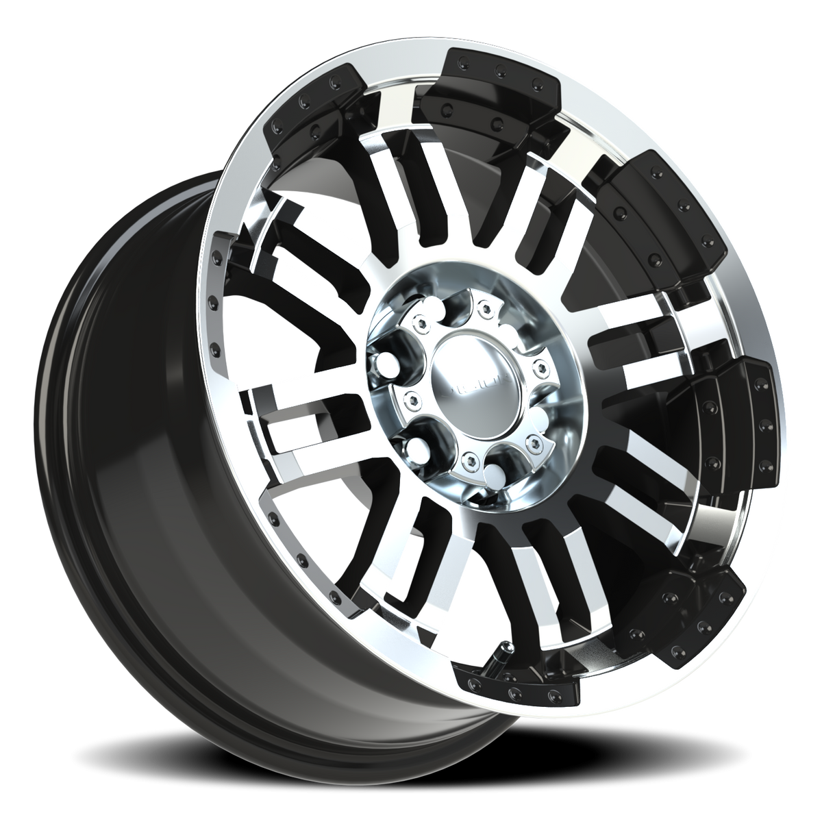 Vision Wheel 375 Gloss Black Machined Face 16x8 +12 6x114.3mm 71.5mm - Wheelwiz