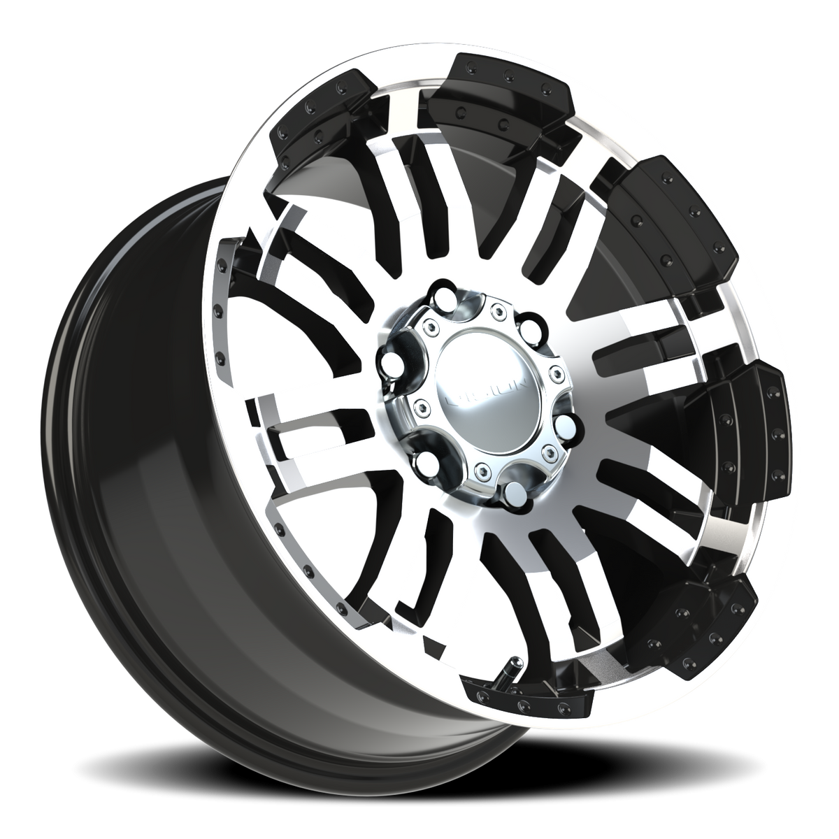 Vision Wheel 375 Gloss Black Machined Face 17x8.5 +25 6x127mm 78.1mm - Wheelwiz