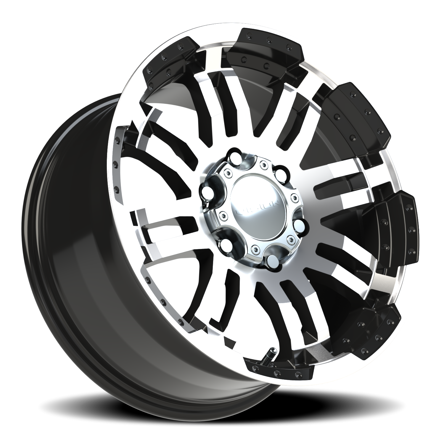 Vision Wheel 375 Gloss Black Machined Face 17x8.5 +25 6x127mm 78.1mm - Wheelwiz