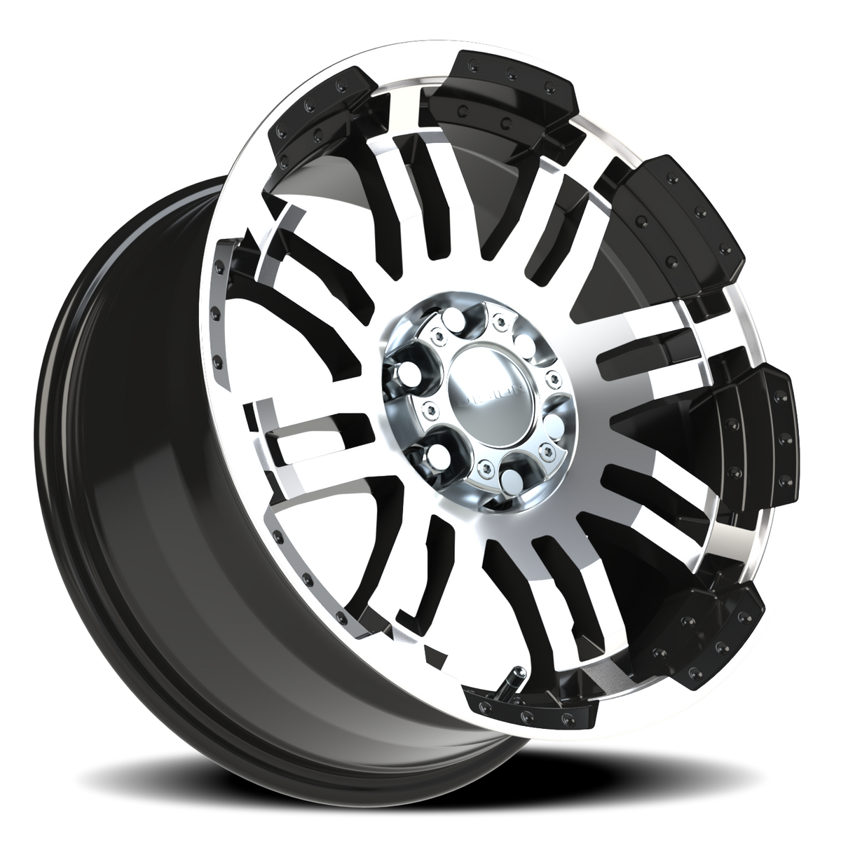 Vision Wheel 375 Gloss Black Machined Face 17x8.5 +18 6x114.3mm 73mm - Wheelwiz
