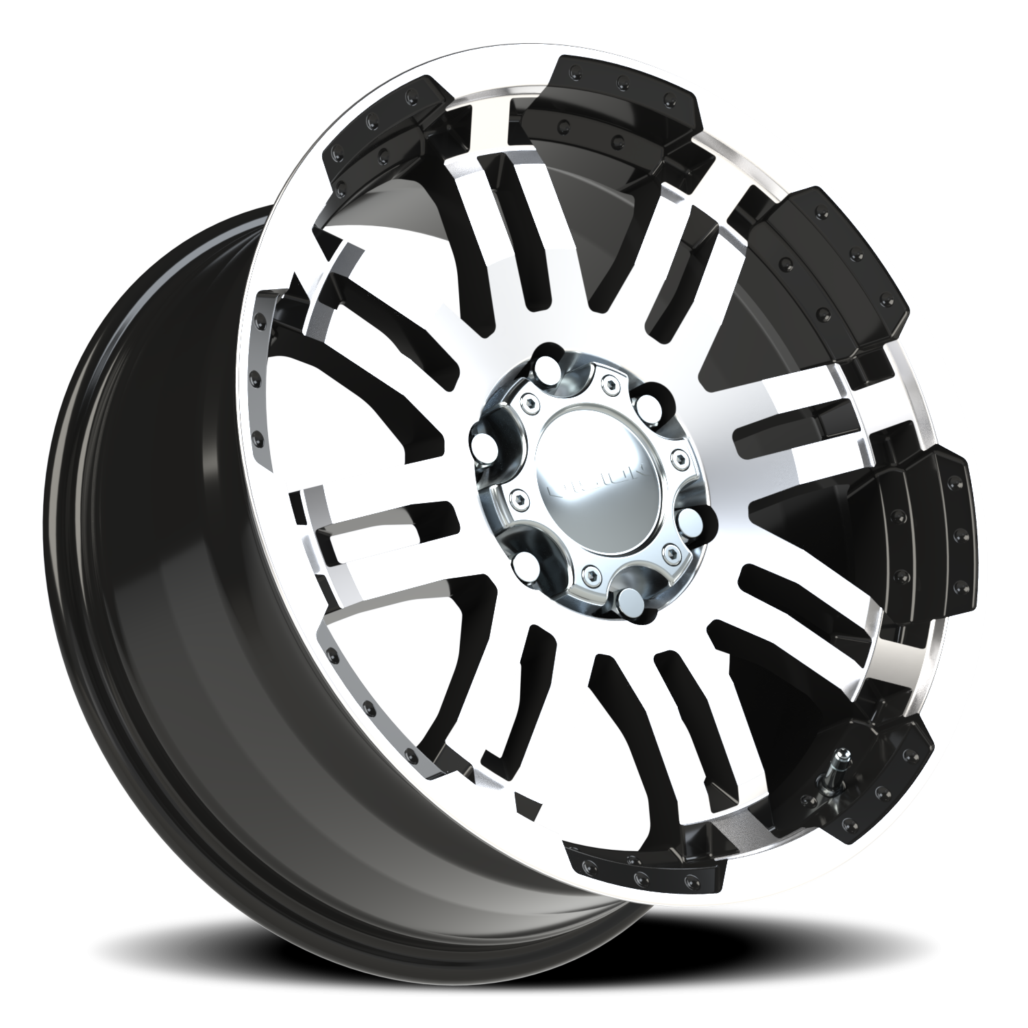 Vision Wheel 375 Gloss Black Machined Face 18x8.5 +18 6x139.7mm 106.2mm - Wheelwiz