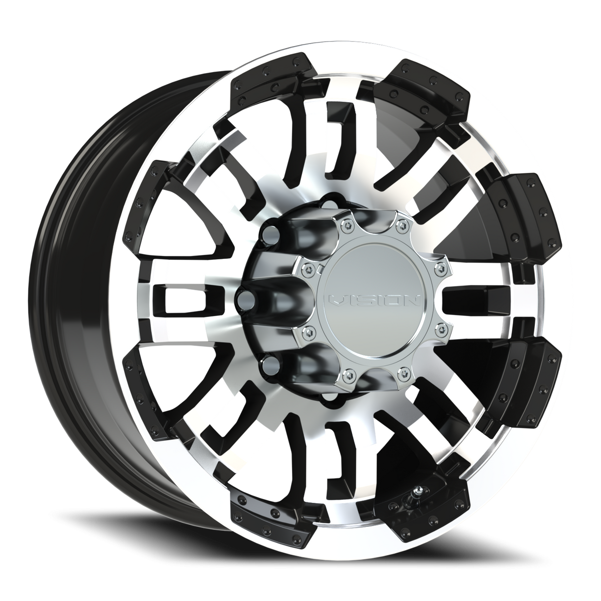 Vision Wheel 375 Gloss Black Machined Face 17x8.5 +18 8x170mm 125.2mm - Wheelwiz