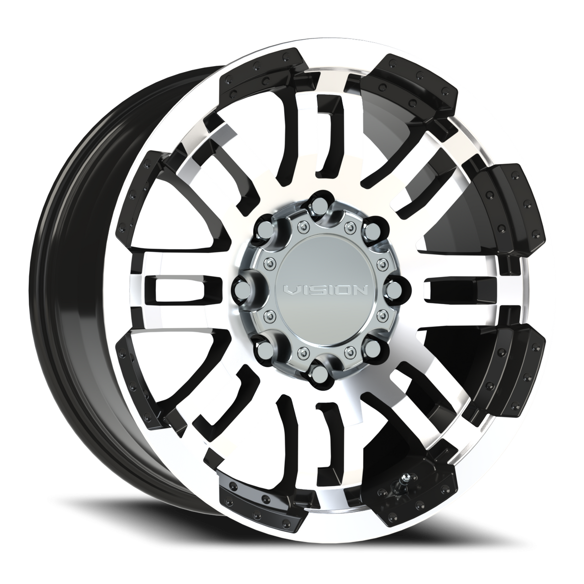 Vision Wheel 375 Gloss Black Machined Face 18x8.5 +18 8x165.1mm 125.2mm - Wheelwiz