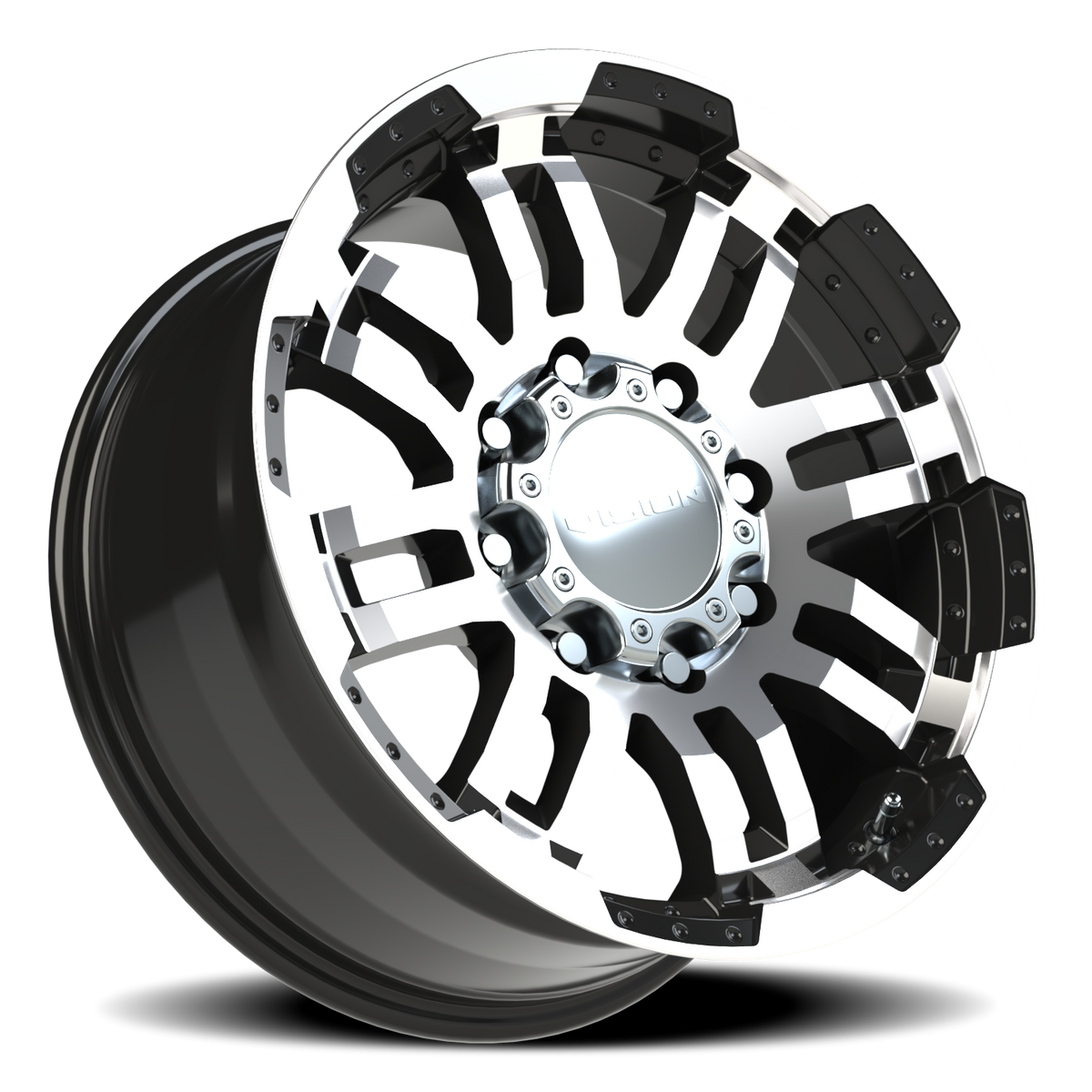Vision Wheel 375 Gloss Black Machined Face 18x8.5 +18 8x165.1mm 125.2mm - Wheelwiz