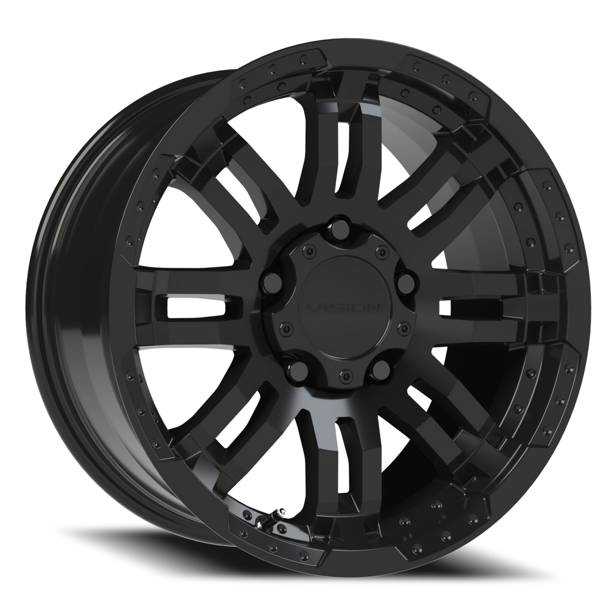 Vision Wheel 375 Gloss Black 17x8.5 +18 5x139.7mm 108mm - Wheelwiz