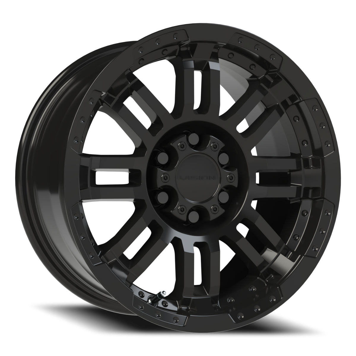 Vision Wheel 375 Gloss Black 16x8 +12 6x114.3mm 71.5mm - Wheelwiz