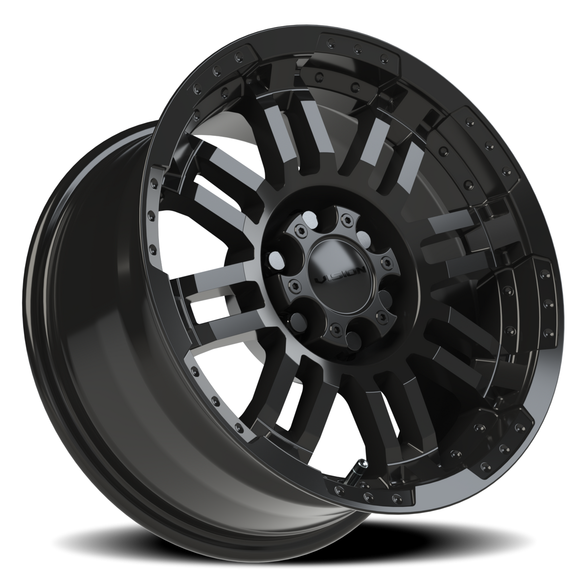 Vision Wheel 375 Gloss Black 16x8 +12 6x114.3mm 71.5mm - Wheelwiz