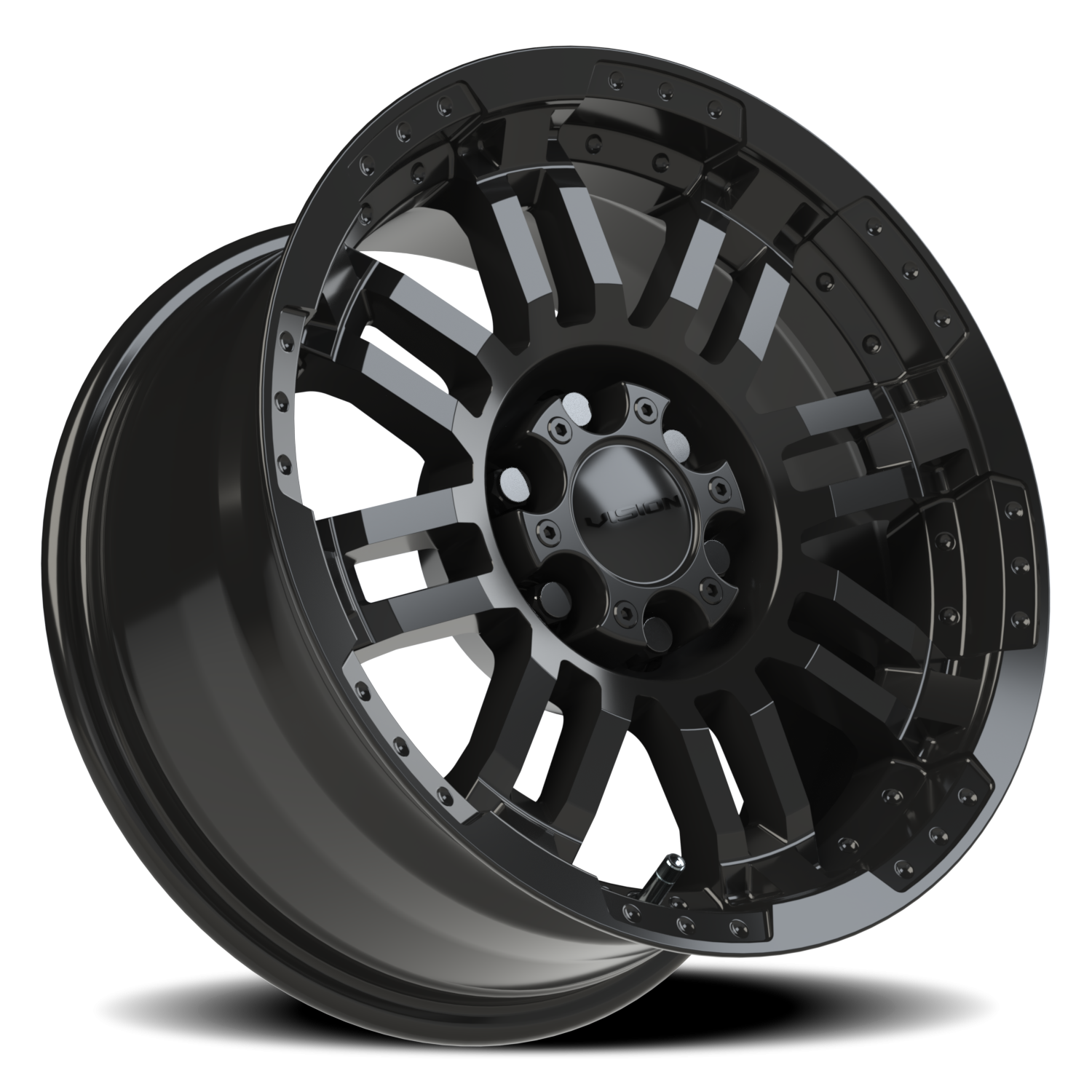 Vision Wheel 375 Gloss Black 16x8 +12 6x114.3mm 71.5mm - Wheelwiz