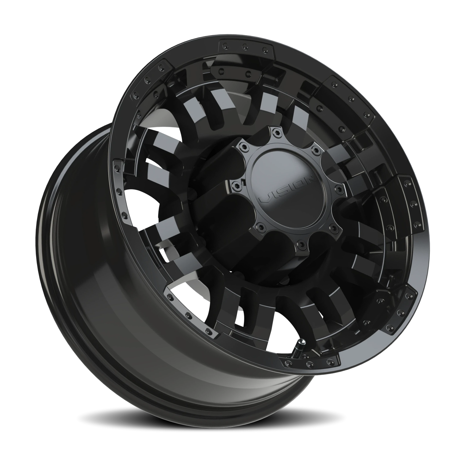 Vision Wheel 375 Gloss Black 16x8 -6 8x165.1mm 125.2mm - Wheelwiz