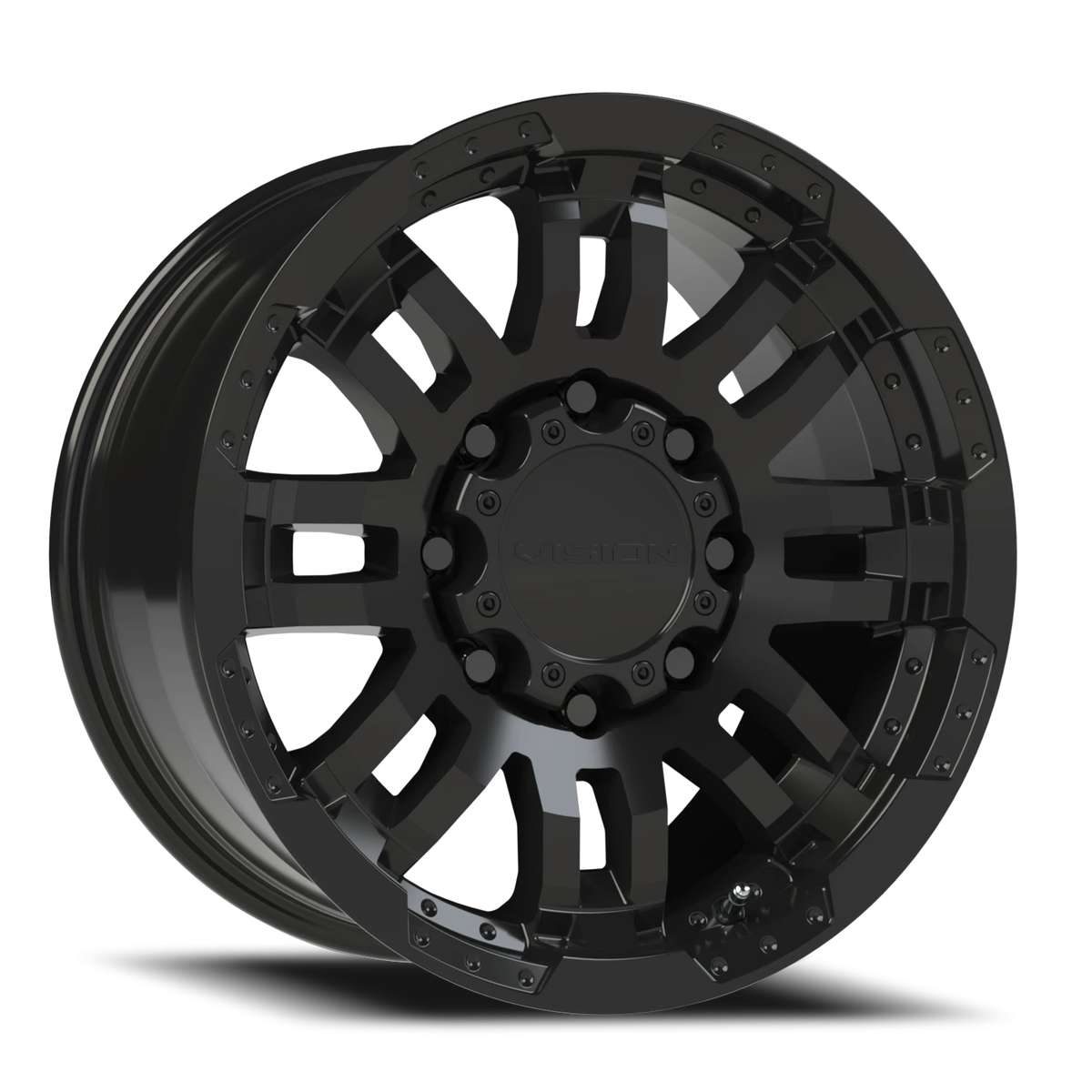 Vision Wheel 375 Gloss Black 17x8.5 +18 8x165.1mm 125.2mm - Wheelwiz