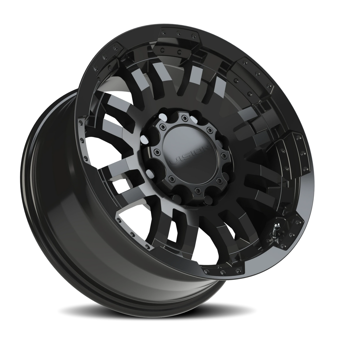 Vision Wheel 375 Gloss Black 17x8.5 +18 8x165.1mm 125.2mm - Wheelwiz