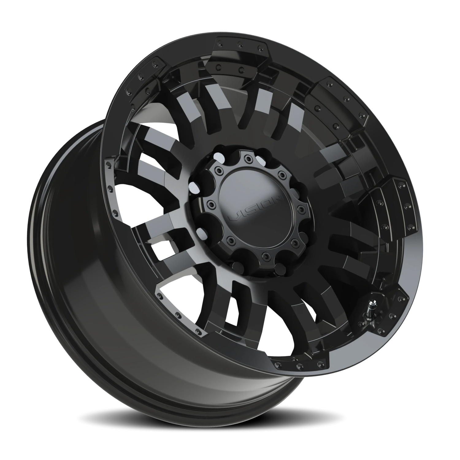 Vision Wheel 375 Gloss Black 17x8.5 +18 8x165.1mm 125.2mm - Wheelwiz