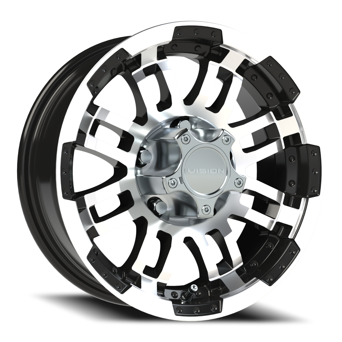 Vision Wheel 375 Gloss Black Machined Face 15x6 0 5x114.3mm 83mm - Wheelwiz