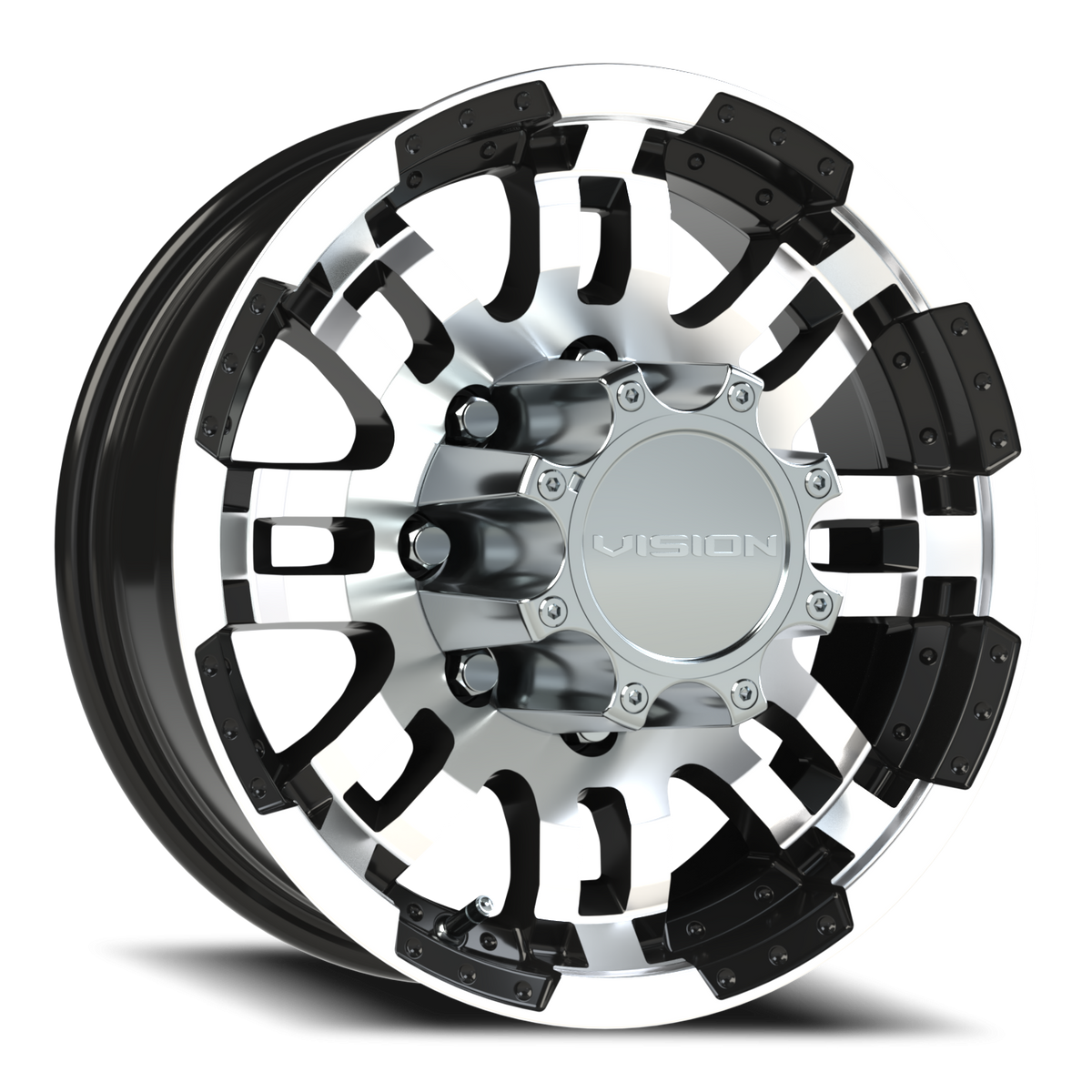 Vision Wheel 375 Gloss Black Machined Face 16x6 0 8x165.1mm 124.5mm - Wheelwiz