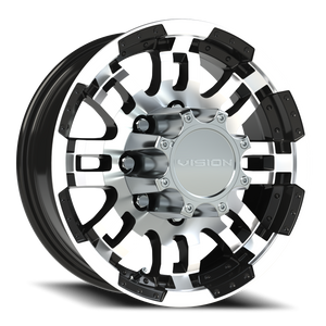 Vision Wheel 375 Gloss Black Machined Face 16x6 0 8x165.1mm 124.5mm - Wheelwiz