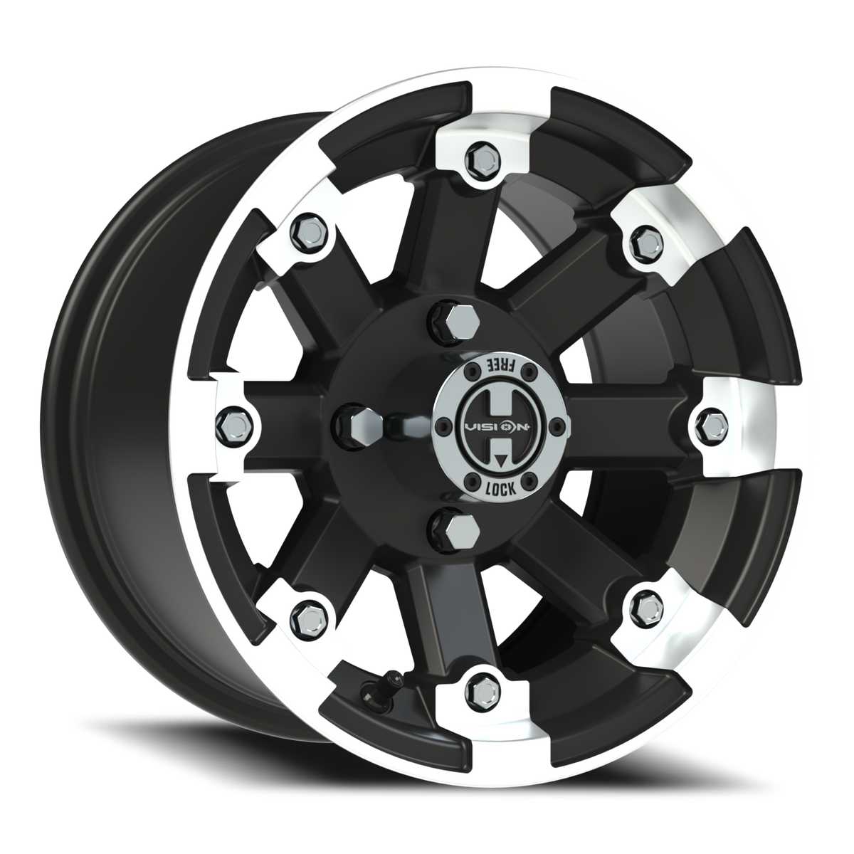 Vision Wheel 393 Matte Black Machined Lip 12x7 +3 4x100mm 69.9mm - Wheelwiz