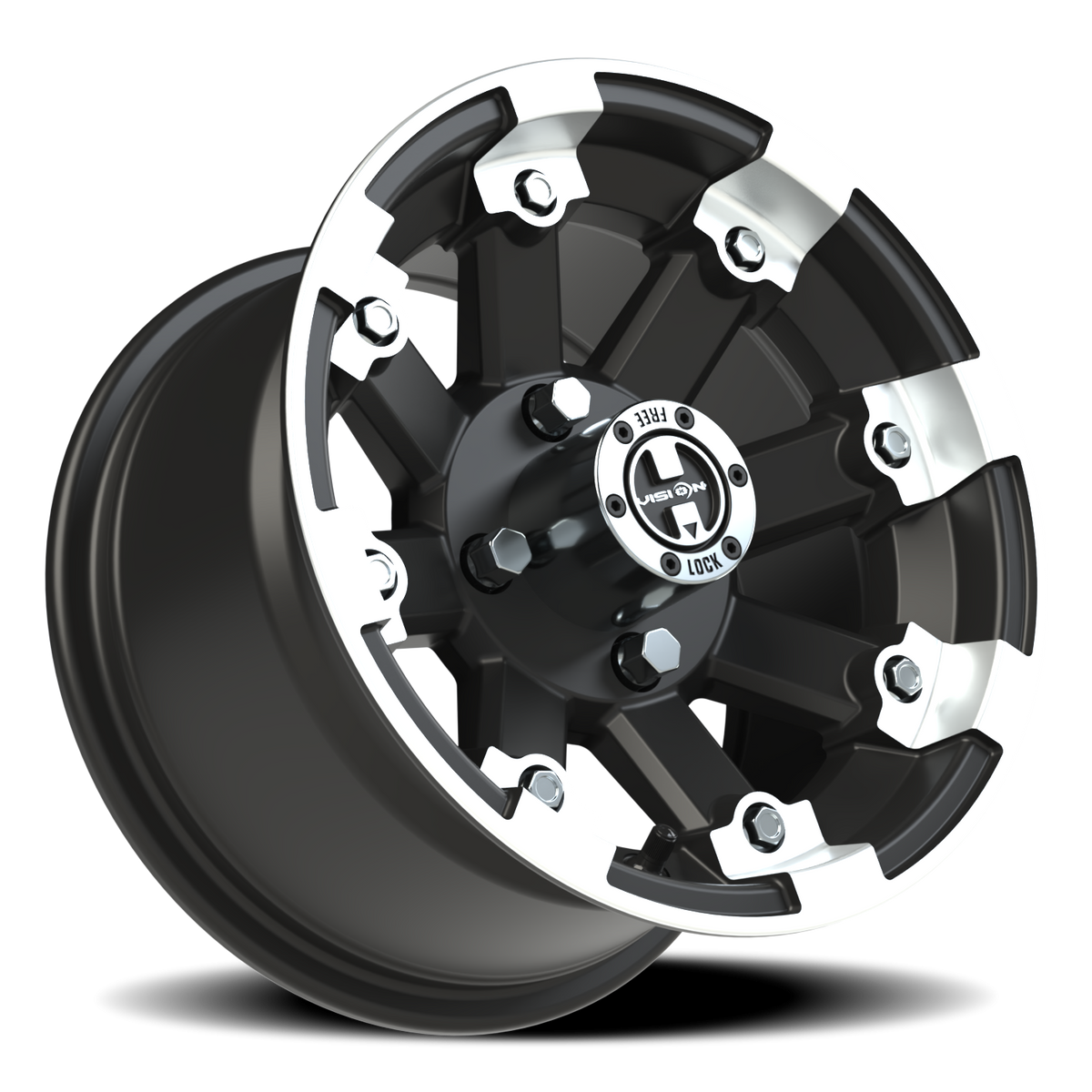 Vision Wheel 393 Matte Black Machined Lip 12x7 +3 4x100mm 69.9mm - Wheelwiz