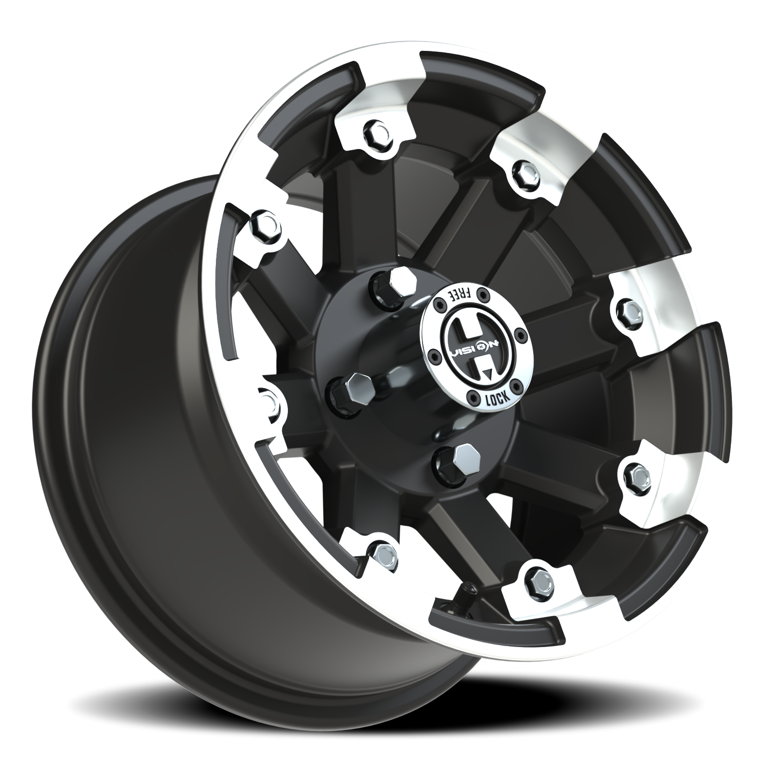 Vision Wheel 393 Matte Black Machined Lip 12x7 +3 4x100mm 69.9mm - Wheelwiz