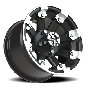 Vision Wheel 393 Matte Black Machined Lip 12x7 +3 4x100mm 69.9mm - Wheelwiz
