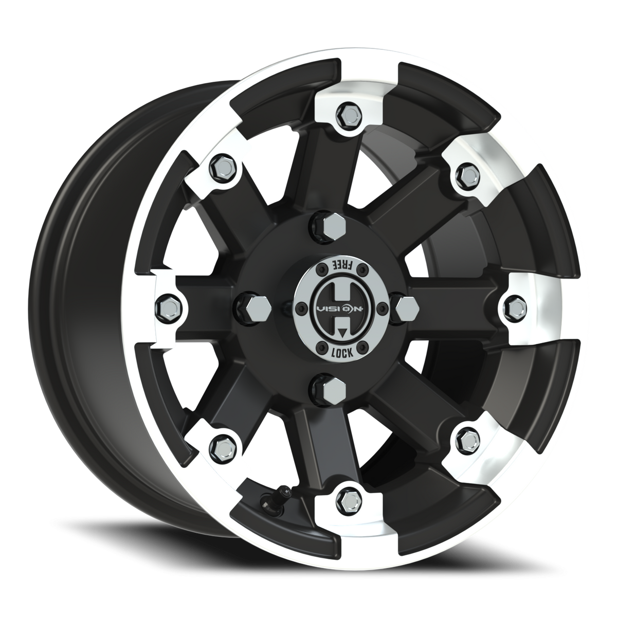 Vision Wheel 393 Matte Black Machined Lip 12x7 +3 4x110mm 86mm - Wheelwiz