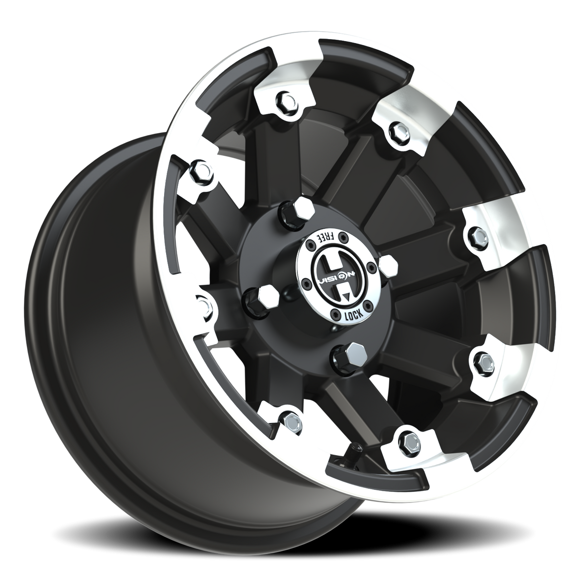 Vision Wheel 393 Matte Black Machined Lip 12x7 +3 4x110mm 86mm - Wheelwiz
