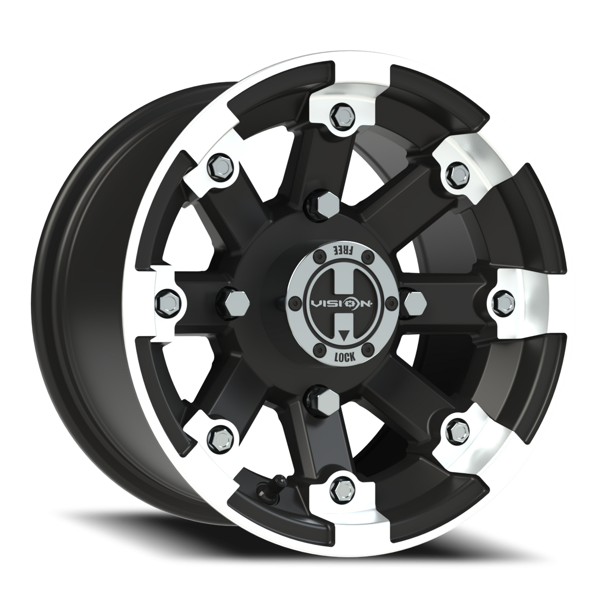 Vision Wheel 393 Matte Black Machined Lip 12x7 +3 4x136mm 110.5mm - Wheelwiz