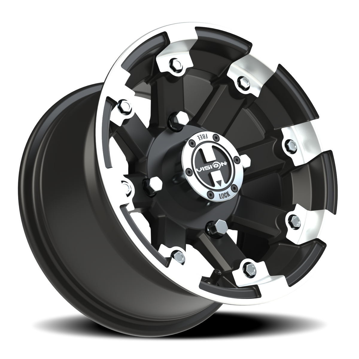 Vision Wheel 393 Matte Black Machined Lip 12x7 +3 4x136mm 110.5mm - Wheelwiz